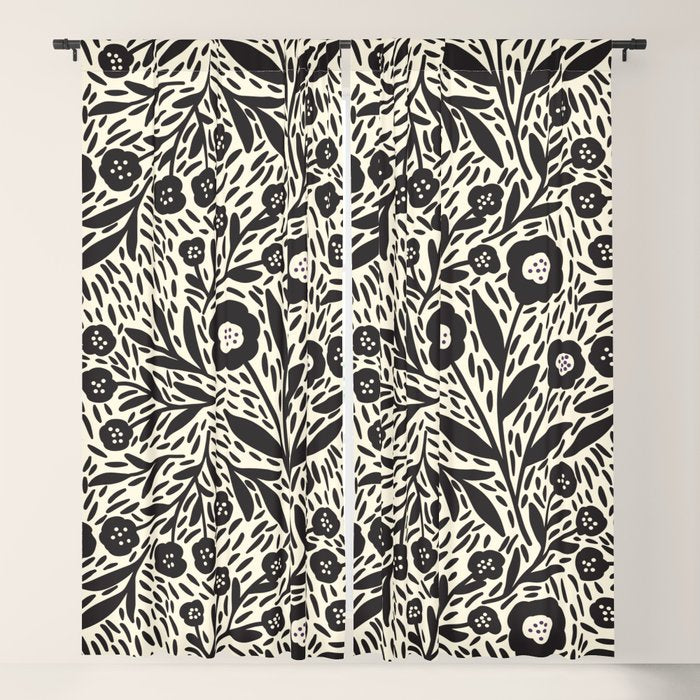 Botanical garden - Black and White Window Curtain Gallery Image 1