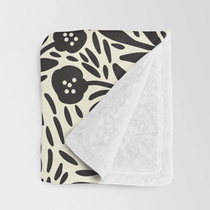 Botanical garden - Black and White Throw Blanket Gallery Image 3