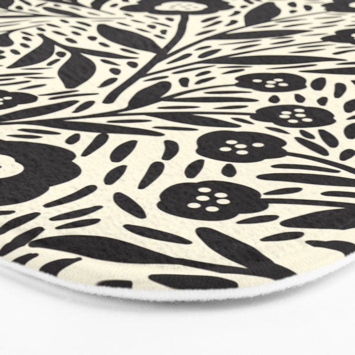 Botanical garden - Black and White Bath Mat Gallery Image 3