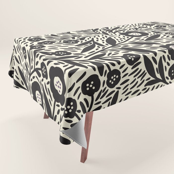 Botanical garden - Black and White Tablecloth Gallery Image 1