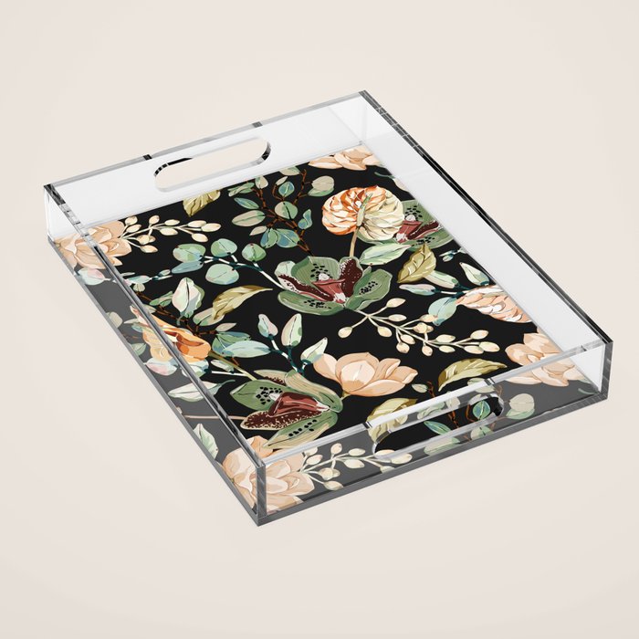 Lush colorful exotic garden C Acrylic Tray Gallery Image 1