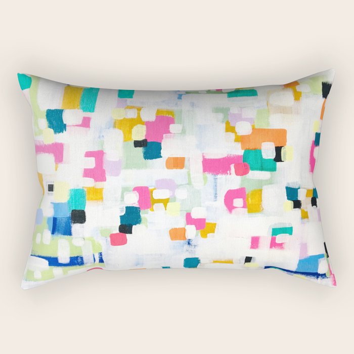 A Thousand Springs Blooming #2 Fun Colorful Abstract Painting by Ejaaz Haniff Rectangular Pillow Gallery Image 2