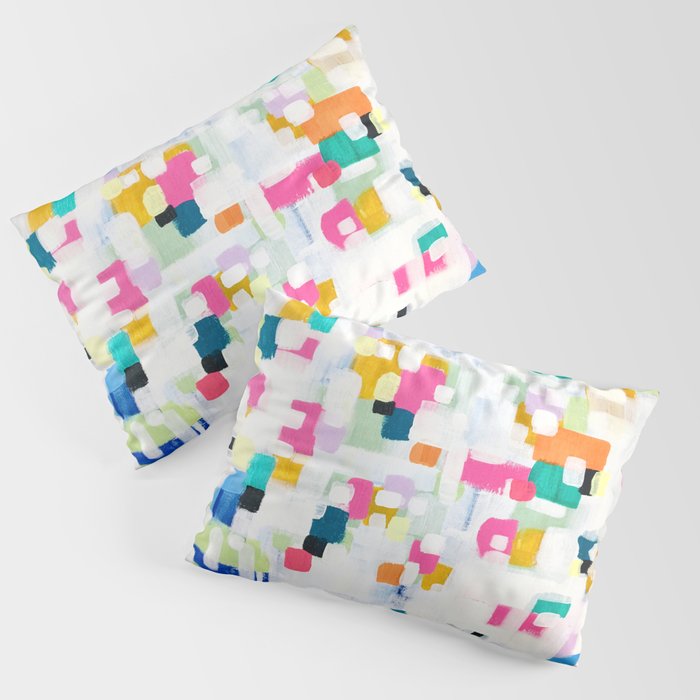 A Thousand Springs Blooming #2 Fun Colorful Abstract Painting by Ejaaz Haniff Pillow Sham Gallery Image 3