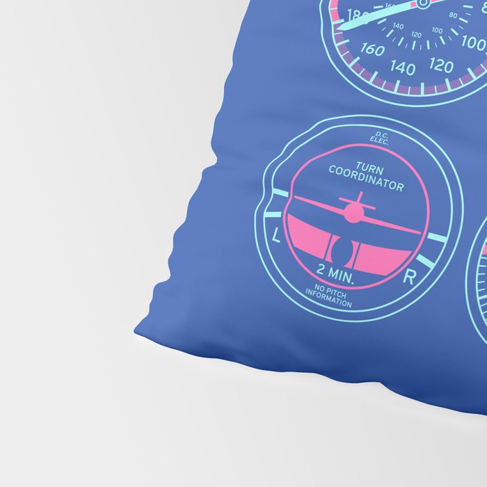 Aircraft Flight Instruments - 6 Pack Blue Pillow Sham Gallery Image 4