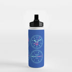 Aircraft Flight Instruments - 6 Pack Blue Water Bottle Gallery Image 2