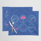 Aircraft Flight Instruments - 6 Pack Blue Placemat Gallery Image 1