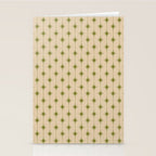 Mid Century Modern Stars and Dots Pattern in Mid Mod Olive Green and Beige Stationery Card Gallery Image 2
