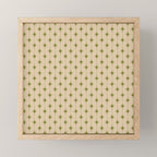 Mid Century Modern Stars and Dots Pattern in Mid Mod Olive Green and Beige Mini Art Print Gallery Image 1