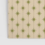 Mid Century Modern Stars and Dots Pattern in Mid Mod Olive Green and Beige Poster Gallery Image 3
