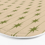 Mid Century Modern Stars and Dots Pattern in Mid Mod Olive Green and Beige Bath Mat Gallery Image 3