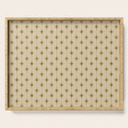 Mid Century Modern Stars and Dots Pattern in Mid Mod Olive Green and Beige Serving Tray Gallery Image 1