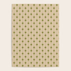 Mid Century Modern Stars and Dots Pattern in Mid Mod Olive Green and Beige Poster Gallery Image 4