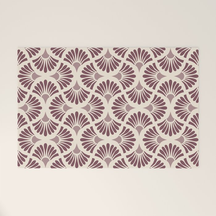 Vintage Fan Shell Pattern Welcome Mat Gallery Image 1