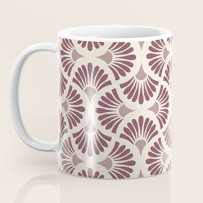 Vintage Fan Shell Pattern Coffee Mug Gallery Image 3