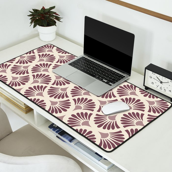 Vintage Fan Shell Pattern Desk Mat Gallery Image 2