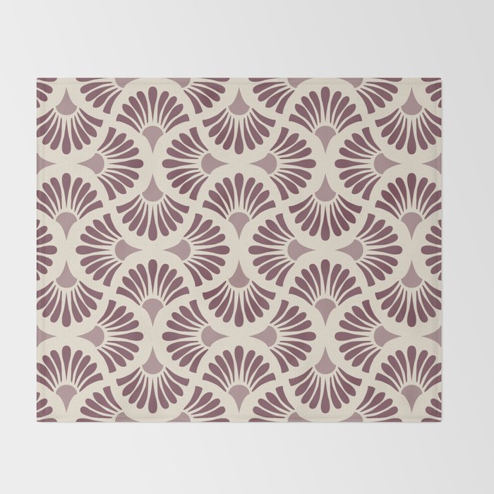 Vintage Fan Shell Pattern Throw Blanket Gallery Image 2