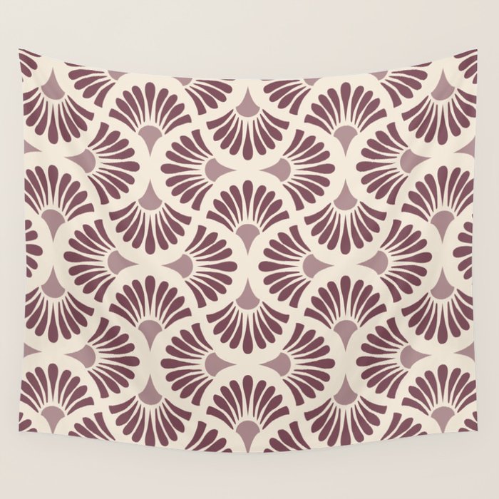 Vintage Fan Shell Pattern Wall Tapestry Gallery Image 1