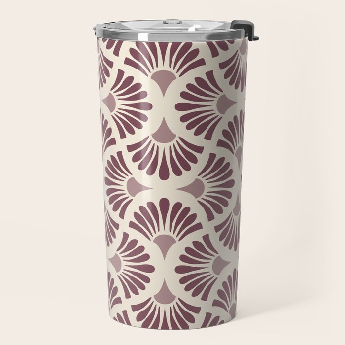 Vintage Fan Shell Pattern Travel Mug Gallery Image 2