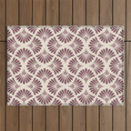 Vintage Fan Shell Pattern Outdoor Rug Gallery Image 1