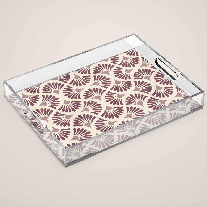 Vintage Fan Shell Pattern Acrylic Tray Gallery Image 1