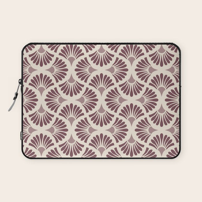 Vintage Fan Shell Pattern Laptop Sleeve Gallery Image 1