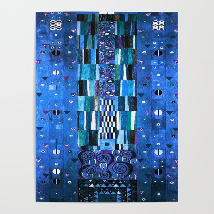 Gustav Klimt Stoclet Frieze, Blue Poster Gallery Image 4