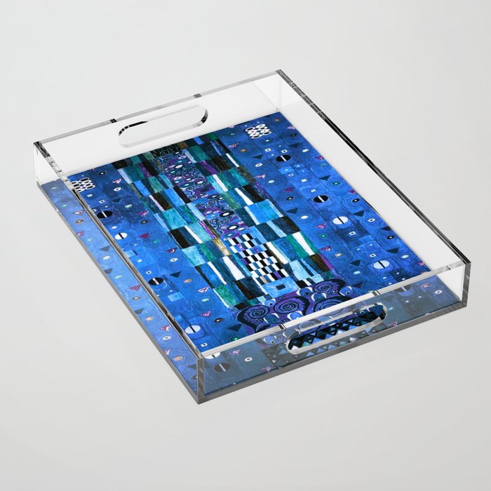 Gustav Klimt Stoclet Frieze, Blue Acrylic Tray Gallery Image 1