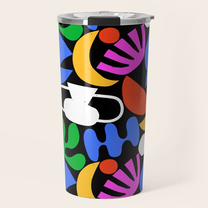 Colorful abstract organic shape art pattern  Travel Mug Gallery Image 1