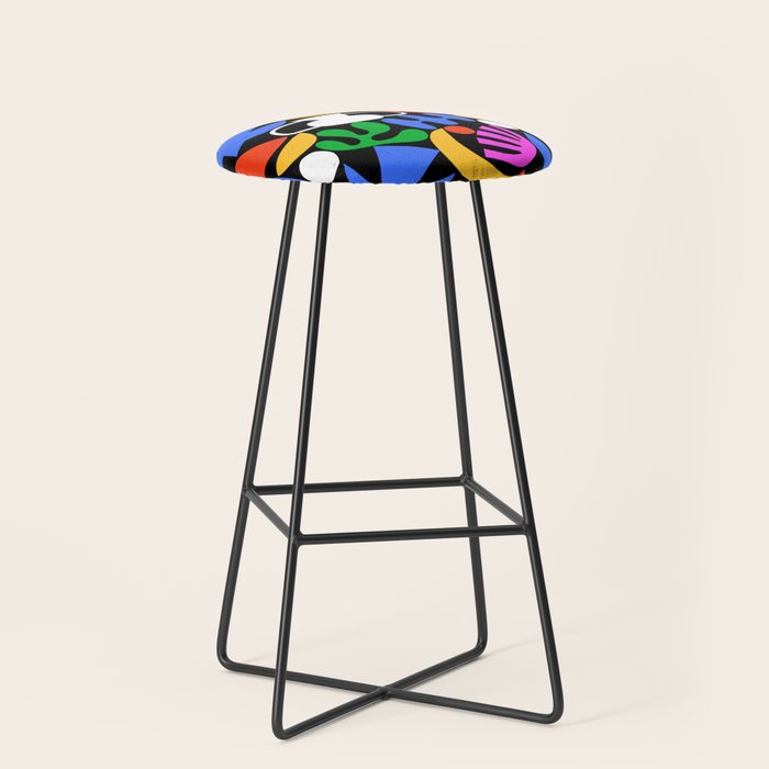 Colorful abstract organic shape art pattern  Stool Gallery Image 1