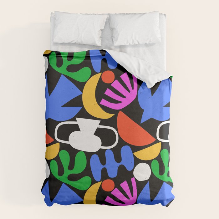 Colorful abstract organic shape art pattern  Duvet Cover Gallery Image 1