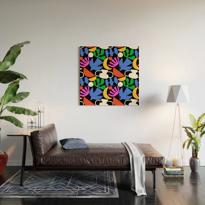 Colorful abstract organic shape art pattern  Wood Wall Art Gallery Image 2