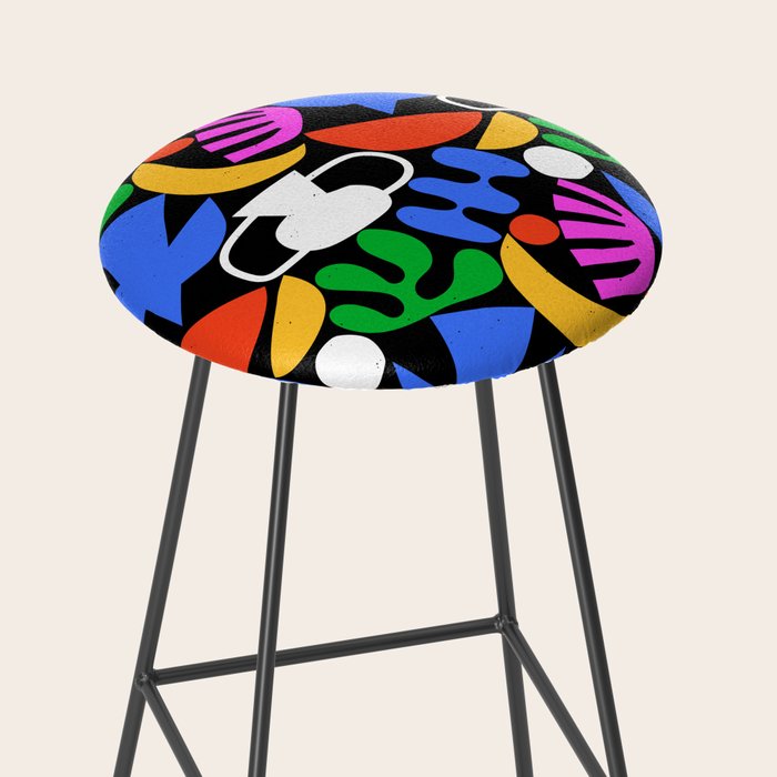 Colorful abstract organic shape art pattern  Stool Gallery Image 2