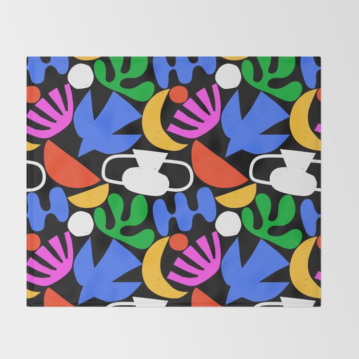 Colorful abstract organic shape art pattern  Throw Blanket Gallery Image 2