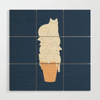 Cat ice cream 2024 Wood Wall Art Gallery Image 1