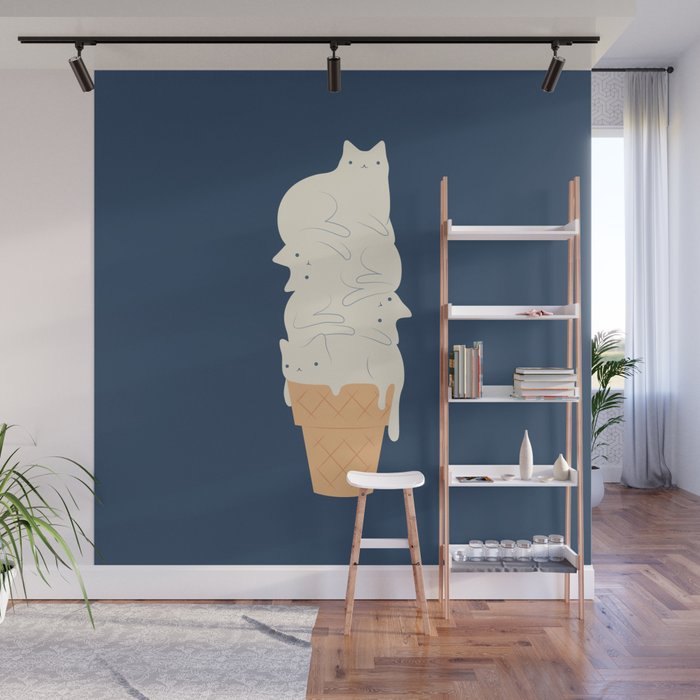 Cat ice cream 2024 Wall Mural Gallery Image 1