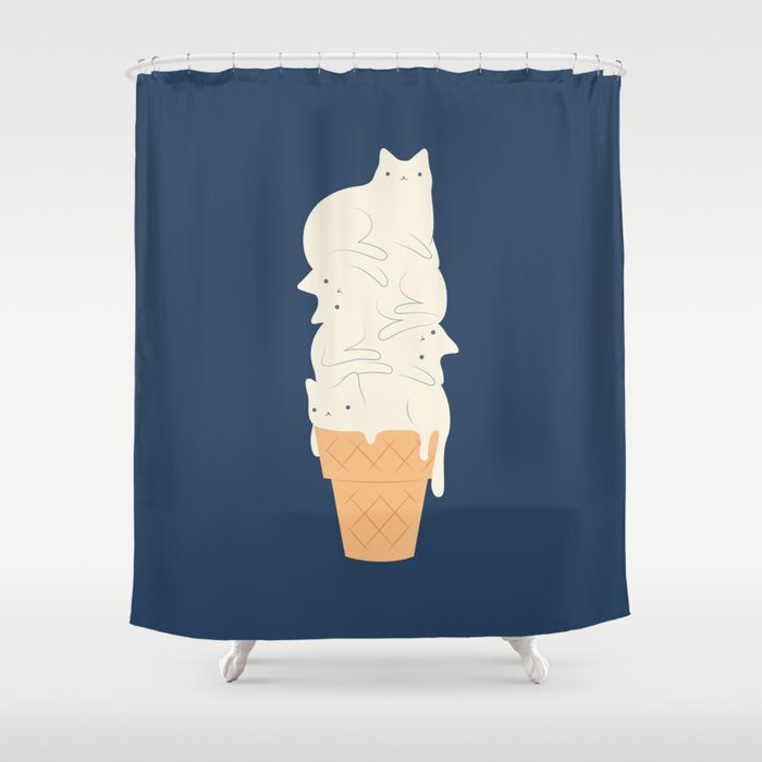 Cat ice cream 2024 Shower Curtain Gallery Image 1