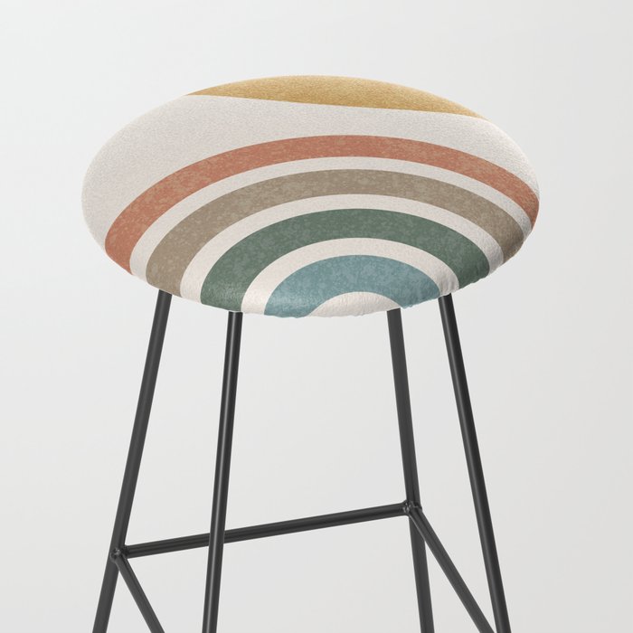 Mid Century Colorful Sun and Rainbow Stool Gallery Image 2
