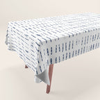 Blue indigo stripes over white shibori tie dye pattern Tablecloth Gallery Image 1