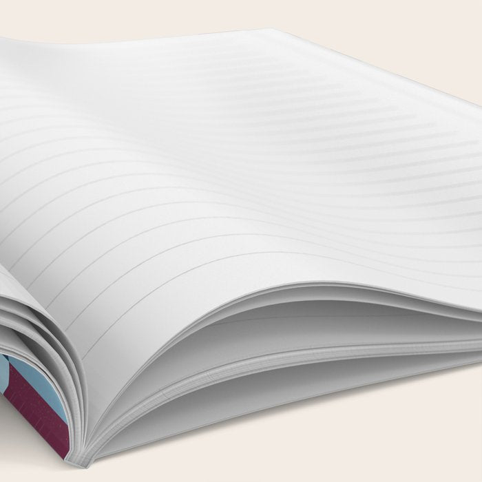 Woven Checks and Stripes Blue Burgundy Notebook Gallery Image 2