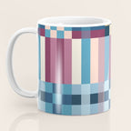 Woven Checks and Stripes Blue Burgundy Coffee Mug Gallery Image 3