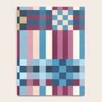 Woven Checks and Stripes Blue Burgundy Notebook Gallery Image 4