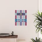 Woven Checks and Stripes Blue Burgundy Poster Gallery Image 2