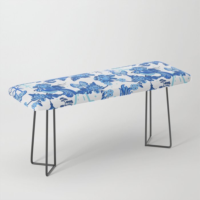 Chinoiserie Monkey Umbrella Pagodas Bench Gallery Image 1