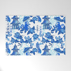 Chinoiserie Monkey Umbrella Pagodas Welcome Mat Gallery Image 1