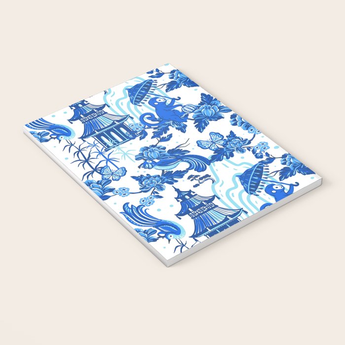 Chinoiserie Monkey Umbrella Pagodas Notebook Gallery Image 3