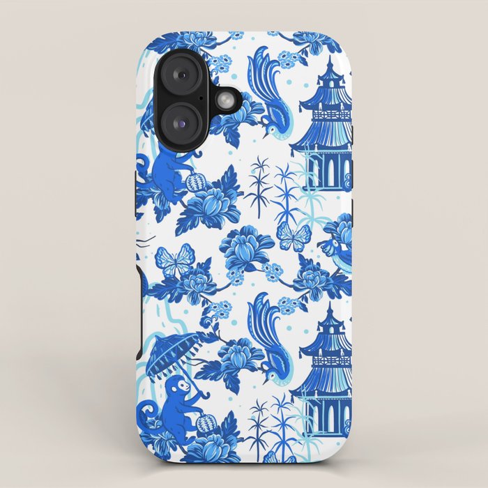 Chinoiserie Monkey Umbrella Pagodas iPhone Case Gallery Image 1