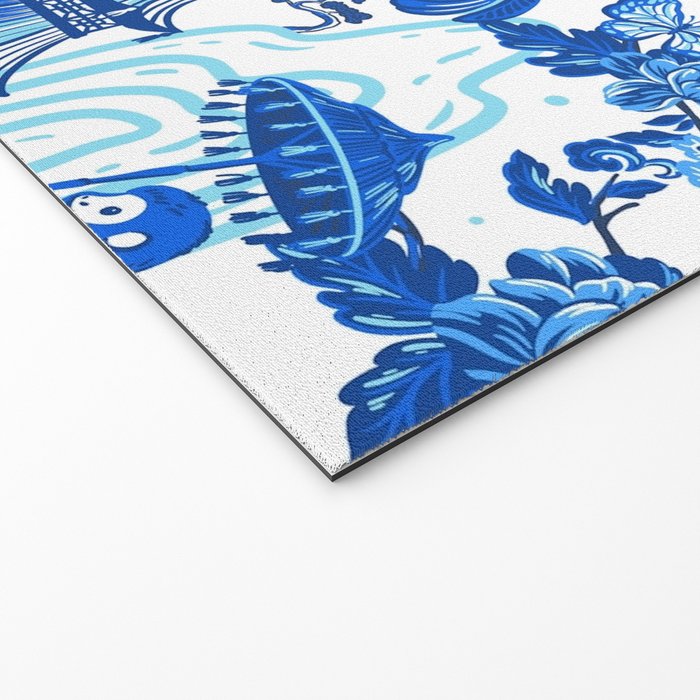 Chinoiserie Monkey Umbrella Pagodas Welcome Mat Gallery Image 2