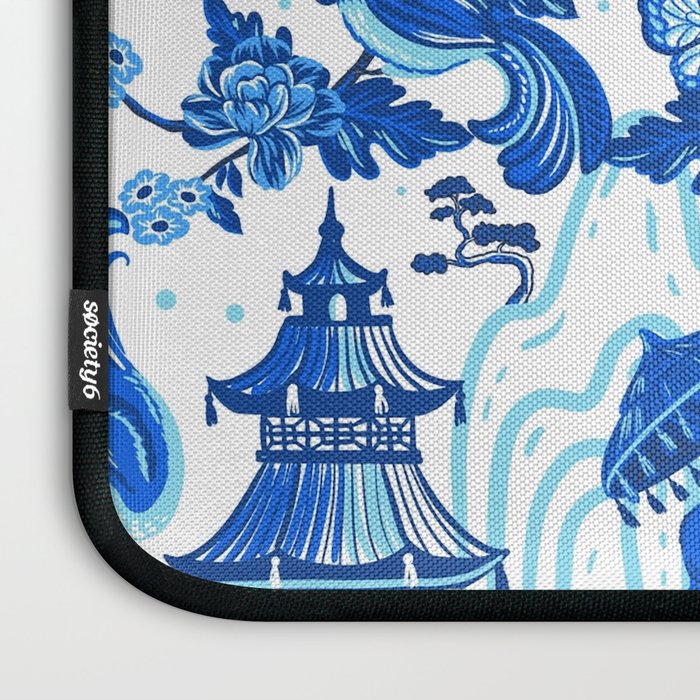 Chinoiserie Monkey Umbrella Pagodas Laptop Sleeve Gallery Image 3