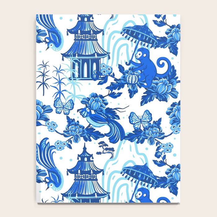 Chinoiserie Monkey Umbrella Pagodas Notebook Gallery Image 4