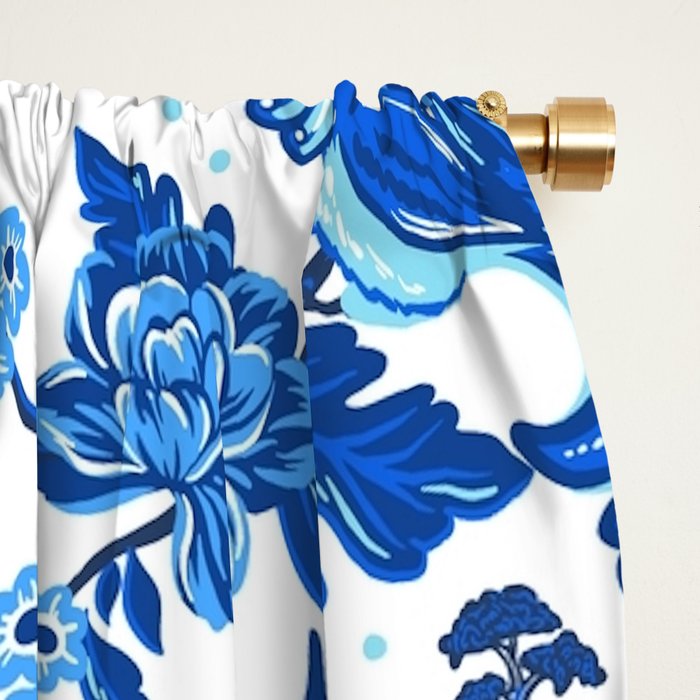 Chinoiserie Monkey Umbrella Pagodas Window Curtain Gallery Image 2